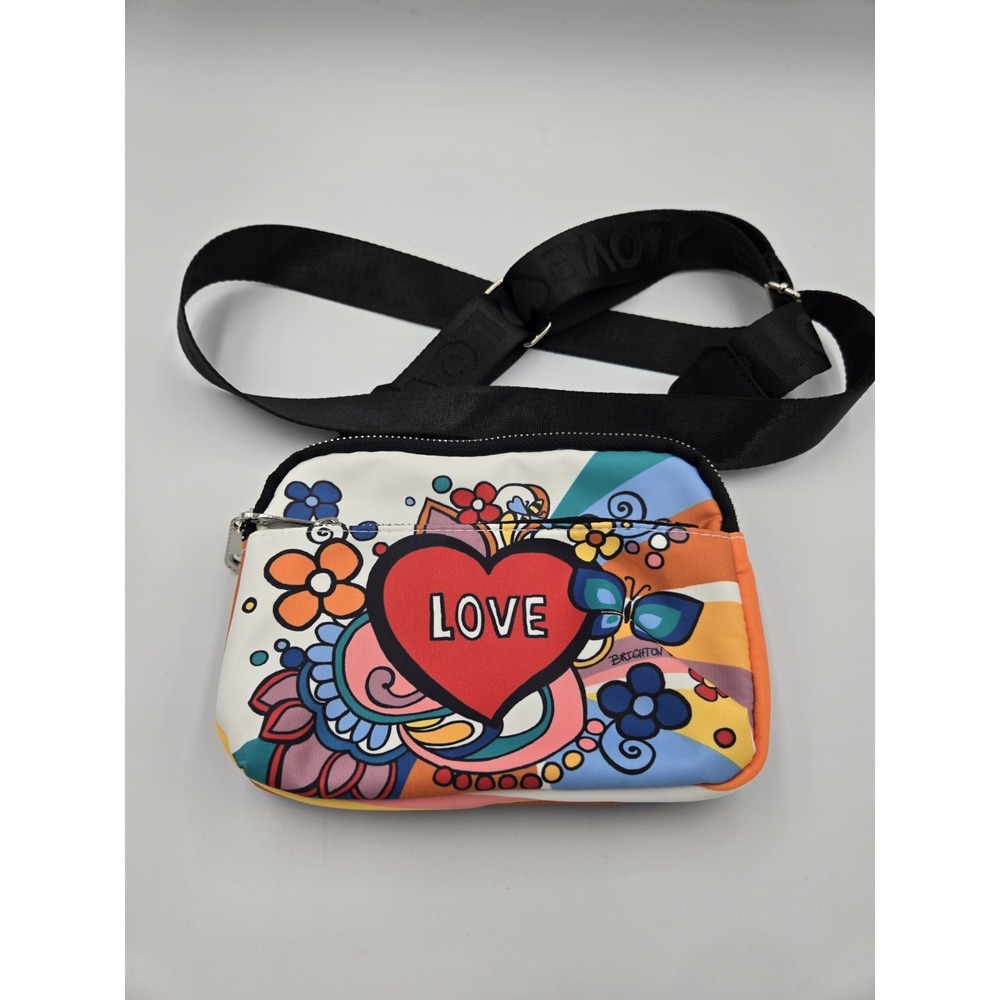BRIGHTON POWER OF LOVE Crossbody Belt BAG‎ Colorful Hearts Pride